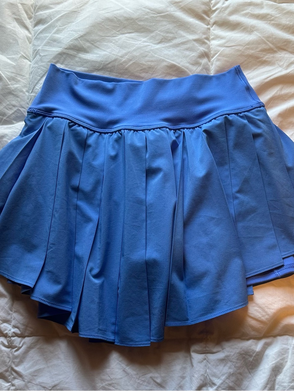 aerie Blue Pleated Skater Skirt